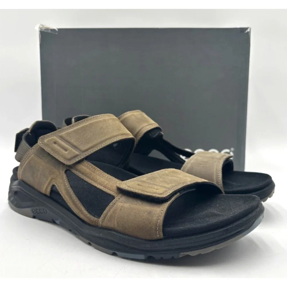 Ecco X-TRINSIC TARMAC 880614 Men's NEW Leather Sandal Brown US Size 13-13.5